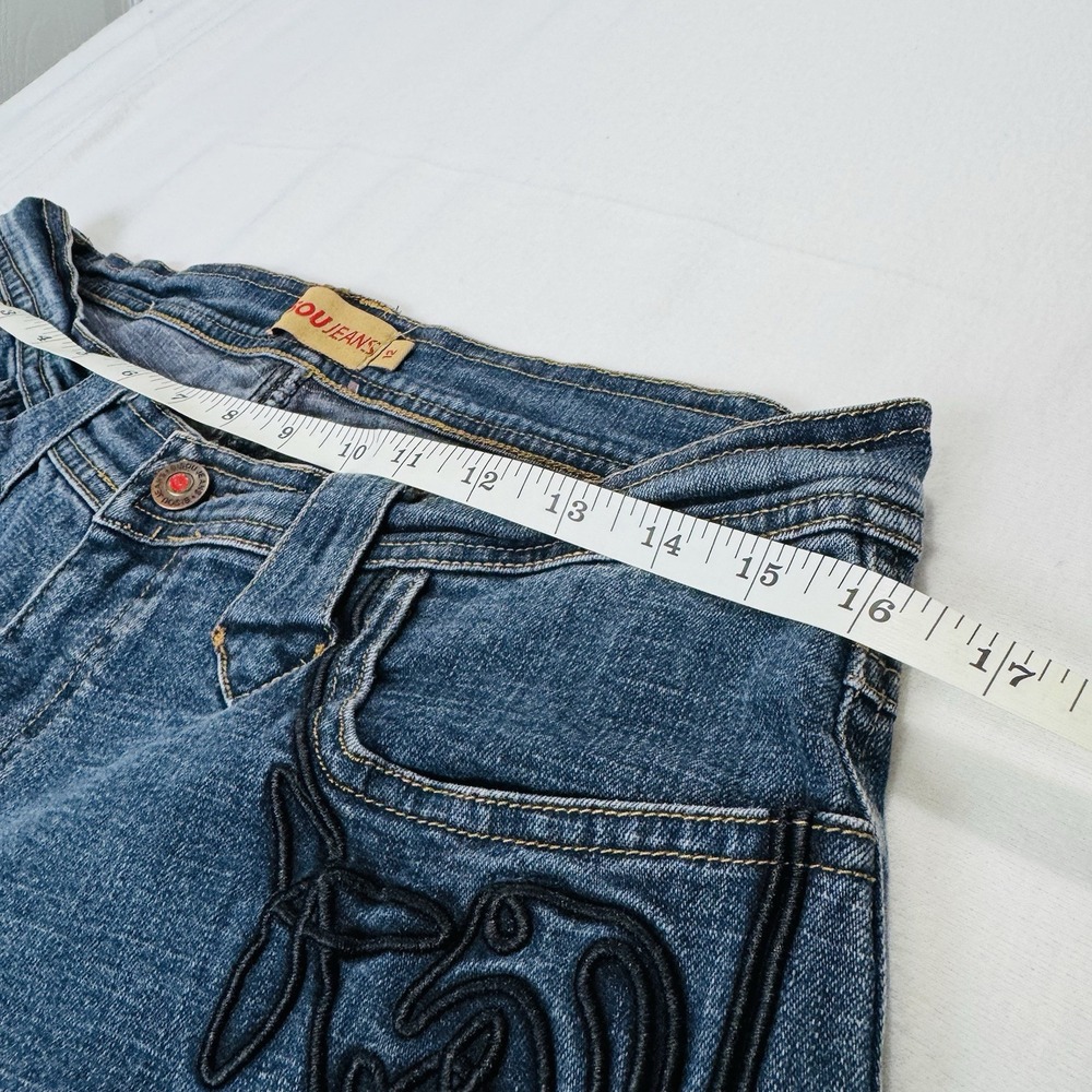 Bsou Jeans Wide‎ Legs Embroidered Legs & Pockets Sz 12 - Picture 15 of 15